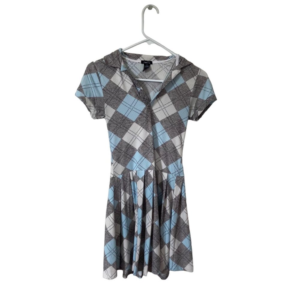 Rue 21 Women's Argyle Pleated Collared Dress XS